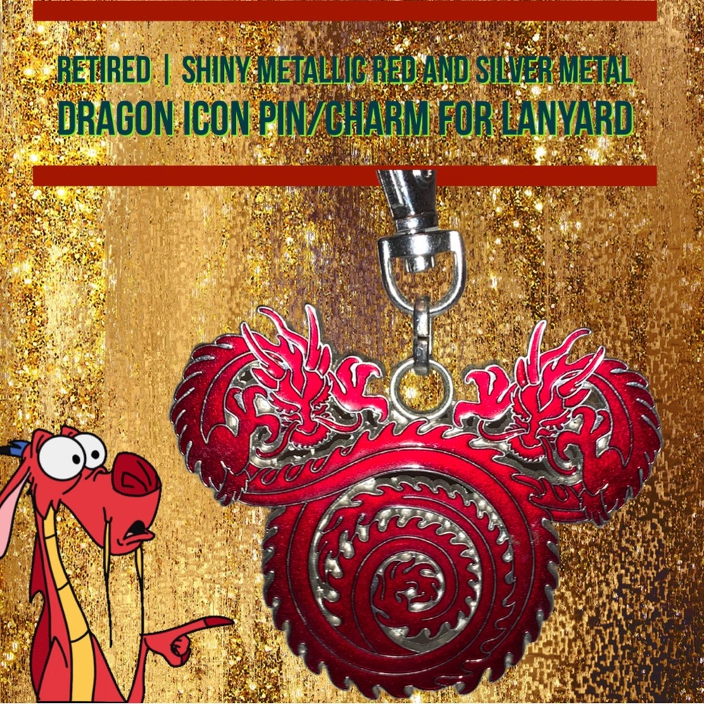 Retired | Shiny Red Dragon Ears Charm for Lanyard